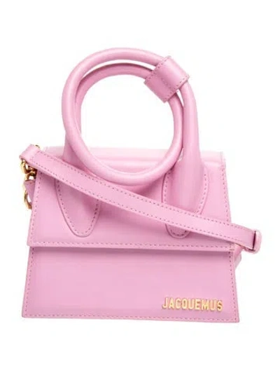 Pre-owned Jacquemus Leather Le Chiquito Noeud In Pink