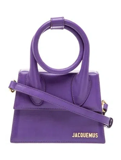 Pre-owned Jacquemus Leather Le Chiquito Noeud In Purple