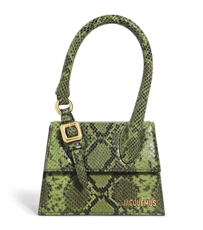 Jacquemus Leather Le Chiquito Top-handle Bag In Green