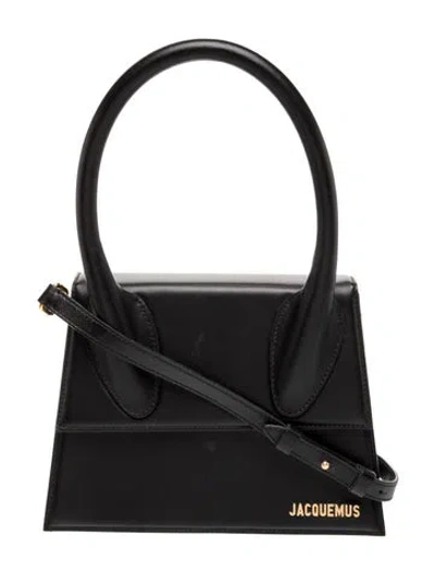 Pre-owned Jacquemus Leather Le Grand Chiquito Mini In Black