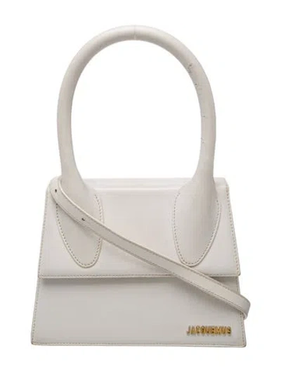 Pre-owned Jacquemus Leather Le Grand Chiquito Mini In White