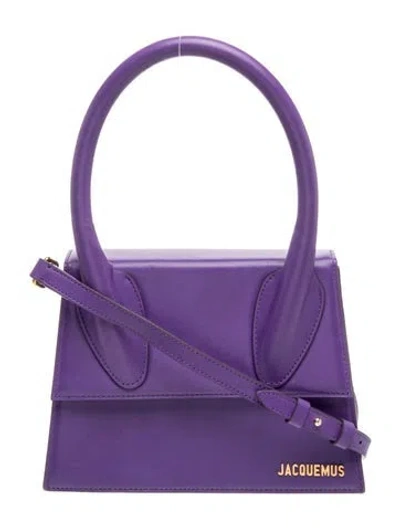 Pre-owned Jacquemus Leather Le Grand Chiquito In Purple