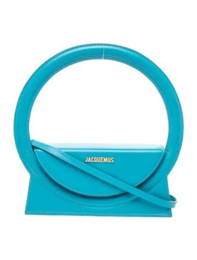 Pre-owned Jacquemus Leather Le Sac Rond In Blue
