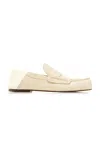 Jacquemus Square Toe Rubber Sole Loafers With Stitch Detailing In Yellow