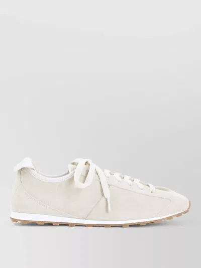 Jacquemus Leather Low-top Lace-up Sneakers In Neutral