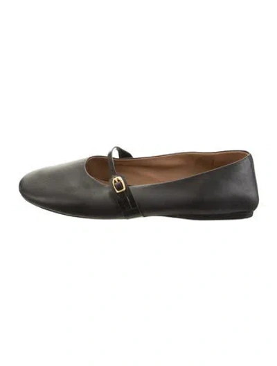 Pre-owned Jacquemus Leather Mary Jane Flats In Black