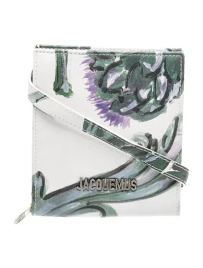 Pre-owned Jacquemus Leather Messenger Bag In Silver