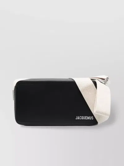 Jacquemus Leather Messenger Bag With Silver Accents