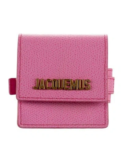Pre-owned Jacquemus Leather Mini Wrist Strap Purse In Pink