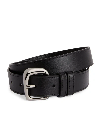 Jacquemus Leather Ovalo Belt In Black
