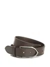 Jacquemus Brown Leather Belt With Polished Metal Buckle In Brown