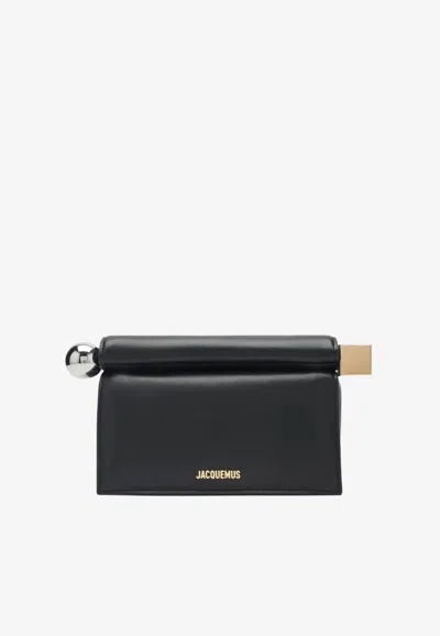 Jacquemus Leather Pouch Bag In Black