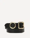 Jacquemus Vitello Leather Belt With Dual Gold-tone Buckles In Black