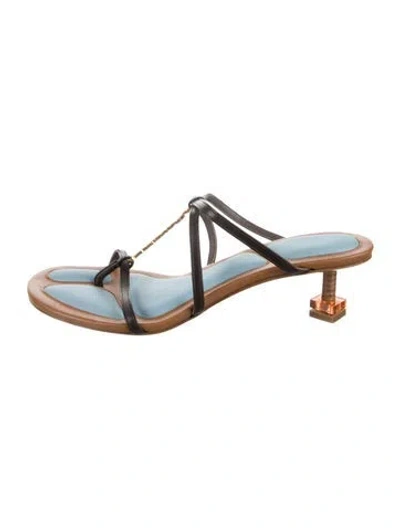 Pre-owned Jacquemus Leather Sandals In Black