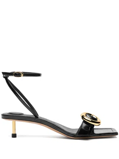 Jacquemus 80mm Regalo Leather Sandals In Noir