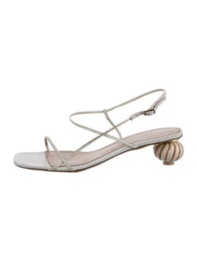 Pre-owned Jacquemus Leather Sandals In White
