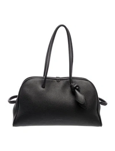 Pre-owned Jacquemus Leather Shoulder Bag In Black