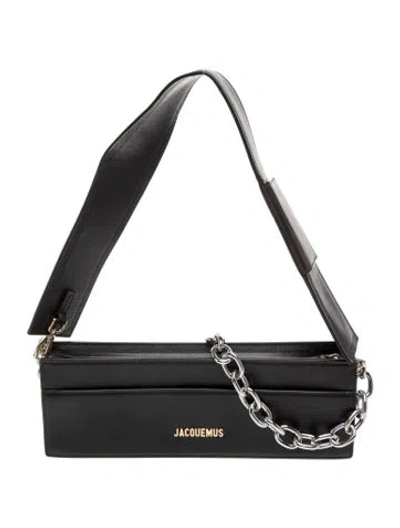Pre-owned Jacquemus Leather Shoulder Bag In Black
