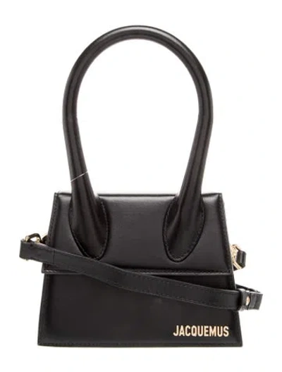 Pre-owned Jacquemus Leather Shoulder Bag In Black