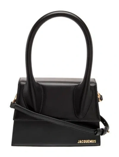 Pre-owned Jacquemus Leather Shoulder Bag In Black