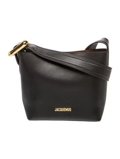 Pre-owned Jacquemus Leather Shoulder Bag In Black