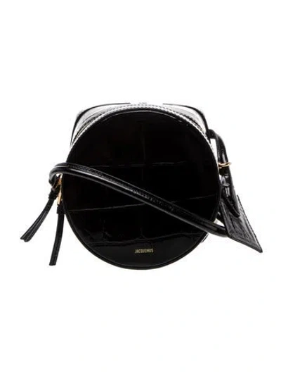 Pre-owned Jacquemus Leather Shoulder Bag In Black