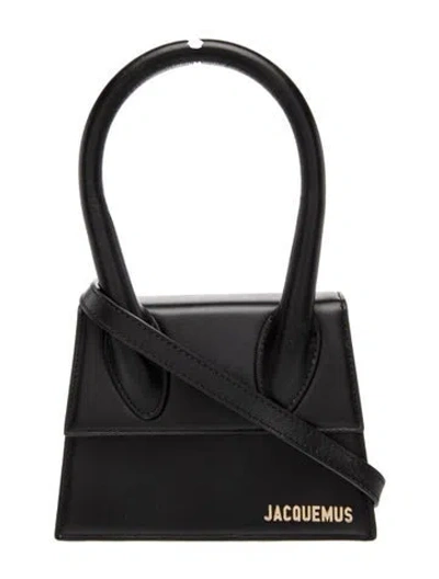 Pre-owned Jacquemus Leather Shoulder Bag In Black