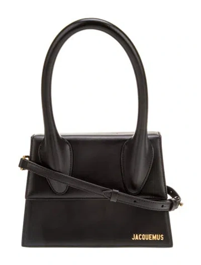 Pre-owned Jacquemus Leather Shoulder Bag In Black