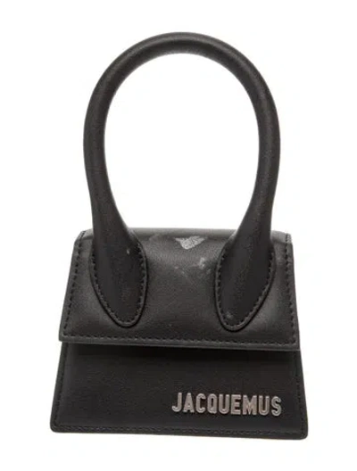 Pre-owned Jacquemus Leather Shoulder Bag In Black