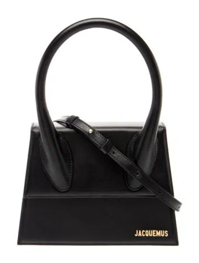 Pre-owned Jacquemus Leather Shoulder Bag In Black