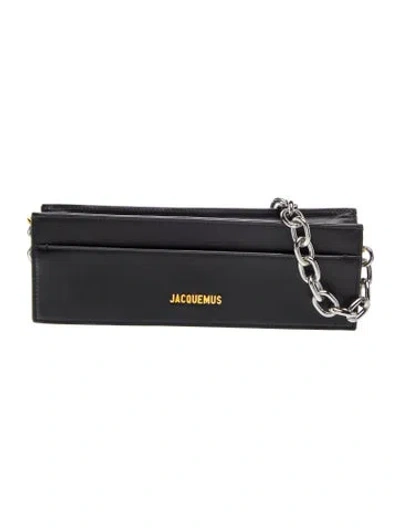 Pre-owned Jacquemus Leather Shoulder Bag In Black