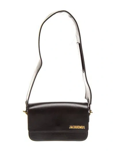 Pre-owned Jacquemus Leather Shoulder Bag In Black