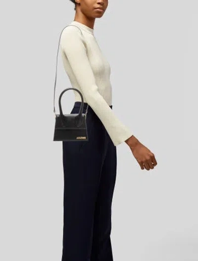Pre-owned Jacquemus Leather Shoulder Bag In Black