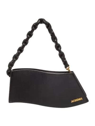 Pre-owned Jacquemus Leather Shoulder Bag In Black