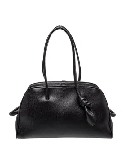 Pre-owned Jacquemus Leather Shoulder Bag In Black