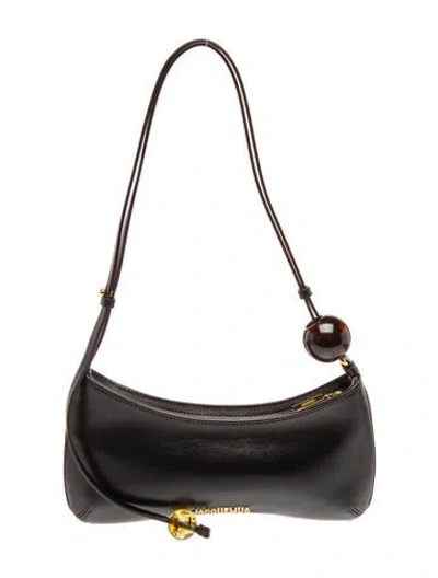 Pre-owned Jacquemus Leather Shoulder Bag In Black