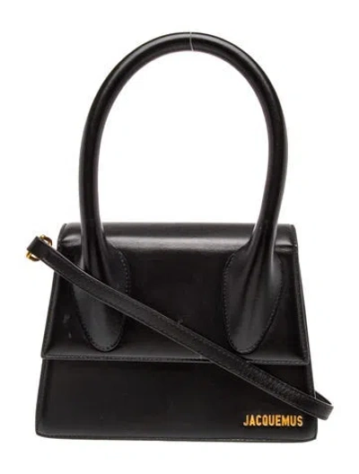 Pre-owned Jacquemus Leather Shoulder Bag In Black
