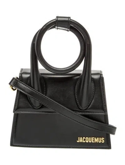 Pre-owned Jacquemus Leather Shoulder Bag In Black