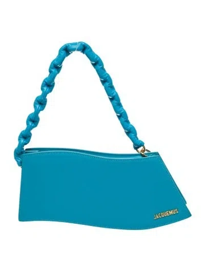 Pre-owned Jacquemus Leather Shoulder Bag In Blue