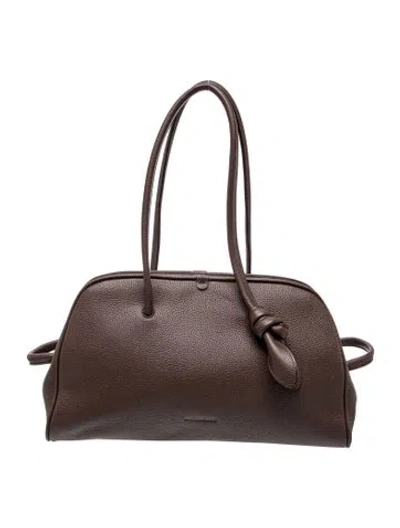 Pre-owned Jacquemus Leather Shoulder Bag In Brown/grey