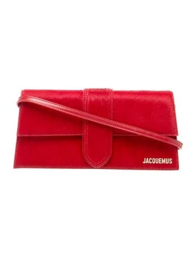 Pre-owned Jacquemus Leather Shoulder Bag In Burgundy