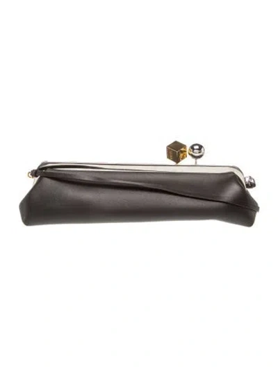 Pre-owned Jacquemus Leather Shoulder Bag In Grey