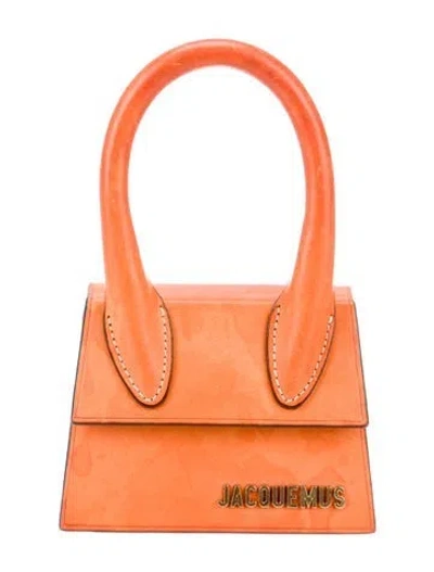 Pre-owned Jacquemus Leather Shoulder Bag In Orange