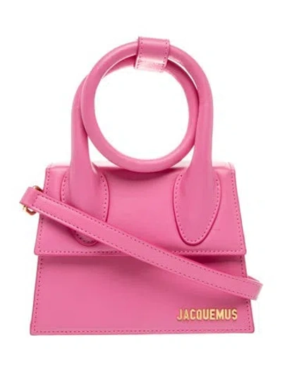 Pre-owned Jacquemus Leather Shoulder Bag In Pink