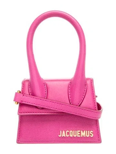 Pre-owned Jacquemus Leather Shoulder Bag In Purple