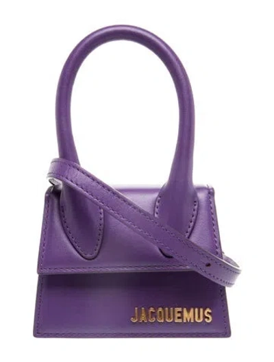 Pre-owned Jacquemus Leather Shoulder Bag In Purple