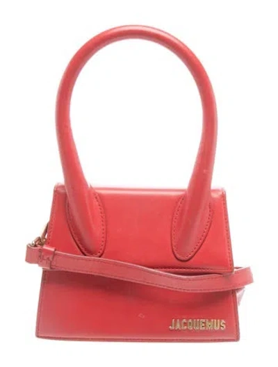 Pre-owned Jacquemus Leather Shoulder Bag In Red
