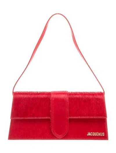 Pre-owned Jacquemus Leather Shoulder Bag In Red