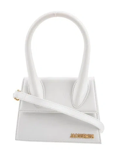 Pre-owned Jacquemus Leather Shoulder Bag In White