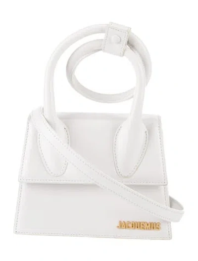 Pre-owned Jacquemus Leather Shoulder Bag In White